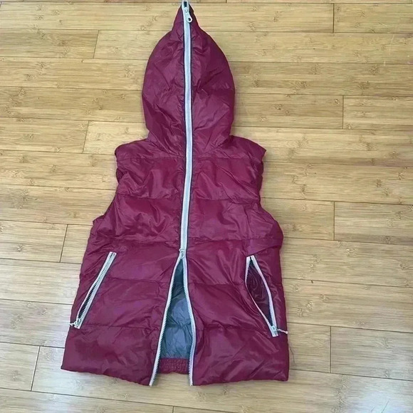 DUVETICA GOOSE DOWN JACKET | VEST PUFFER magenta plum rose small - Picture 7 of 10